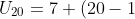 U_{20}=7+(20-1)(-2)